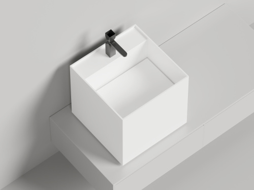 Раковина из искусственного камня S-Sense Salini ARMONIA 130513TG 50х50 накладная цвет белый без отверстий под смеситель - фото 4